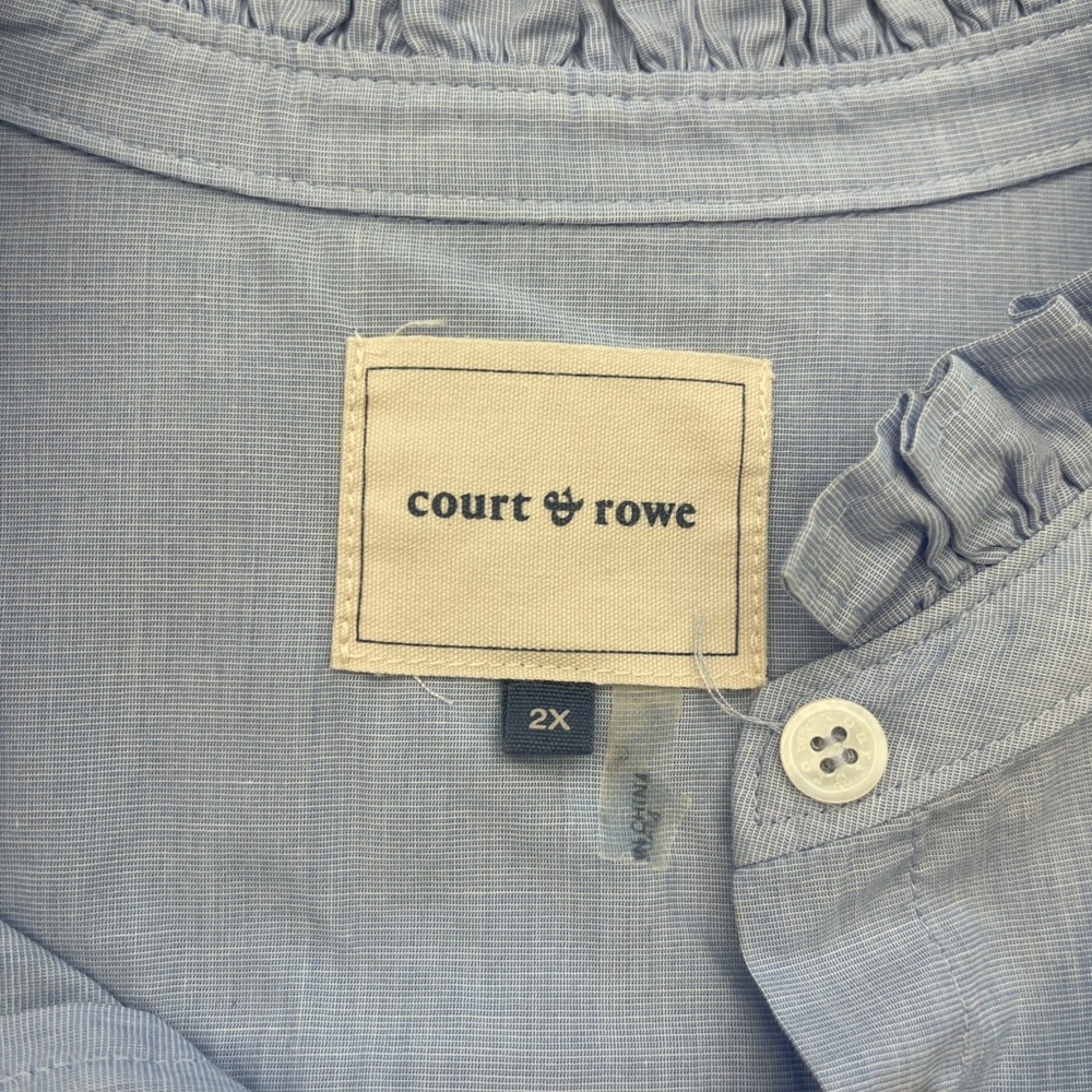 Court & Rowe Ruffle Trim Button-Up Top - Picture 3 of 8